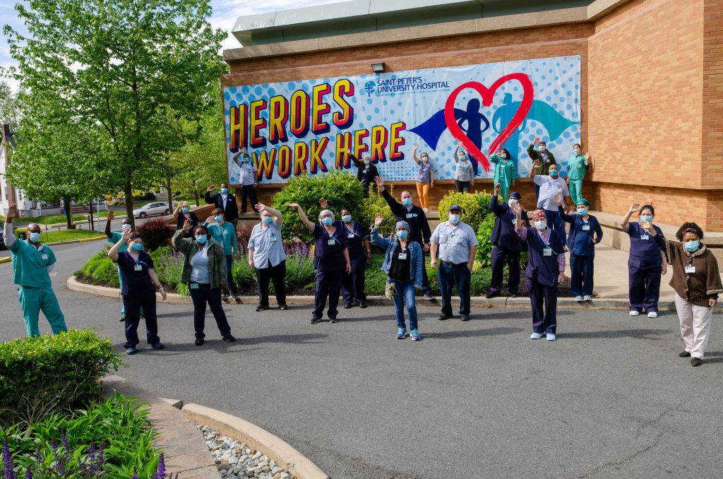 Hospital workers at Saint Peters Hospital.